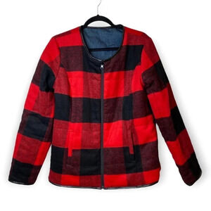 Tribal Jeans  Reversible Buffalo Plaid & Denim Jacket